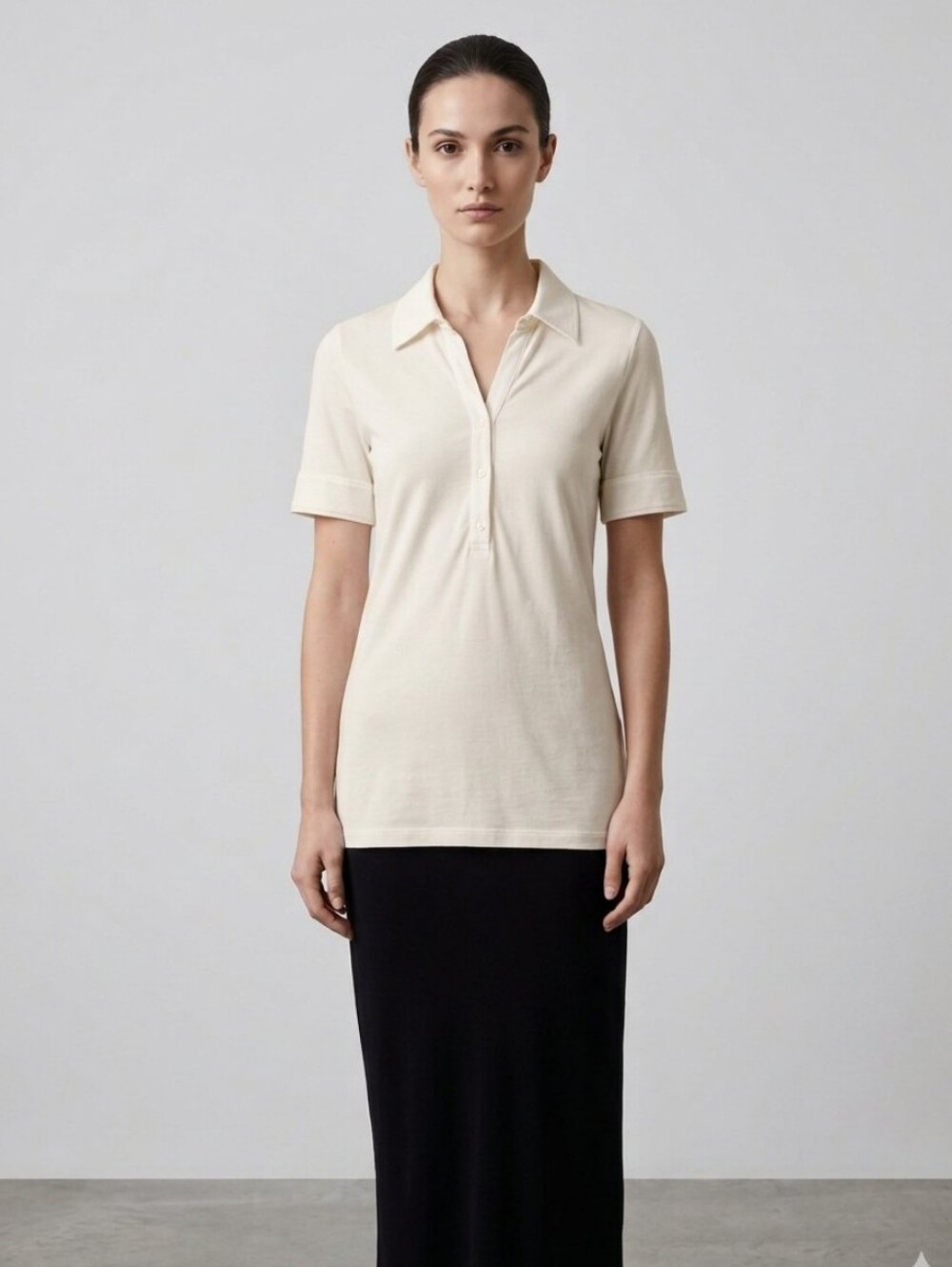 Theory stretch cotton Ivory top Sz S